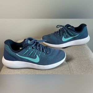 Nike Shoes Womens Lunarglide 8 Running Sneakers Sz 7.5 AA8677-400 Blue Fabric
